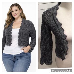 Gray Knit Women's cropped Sweater